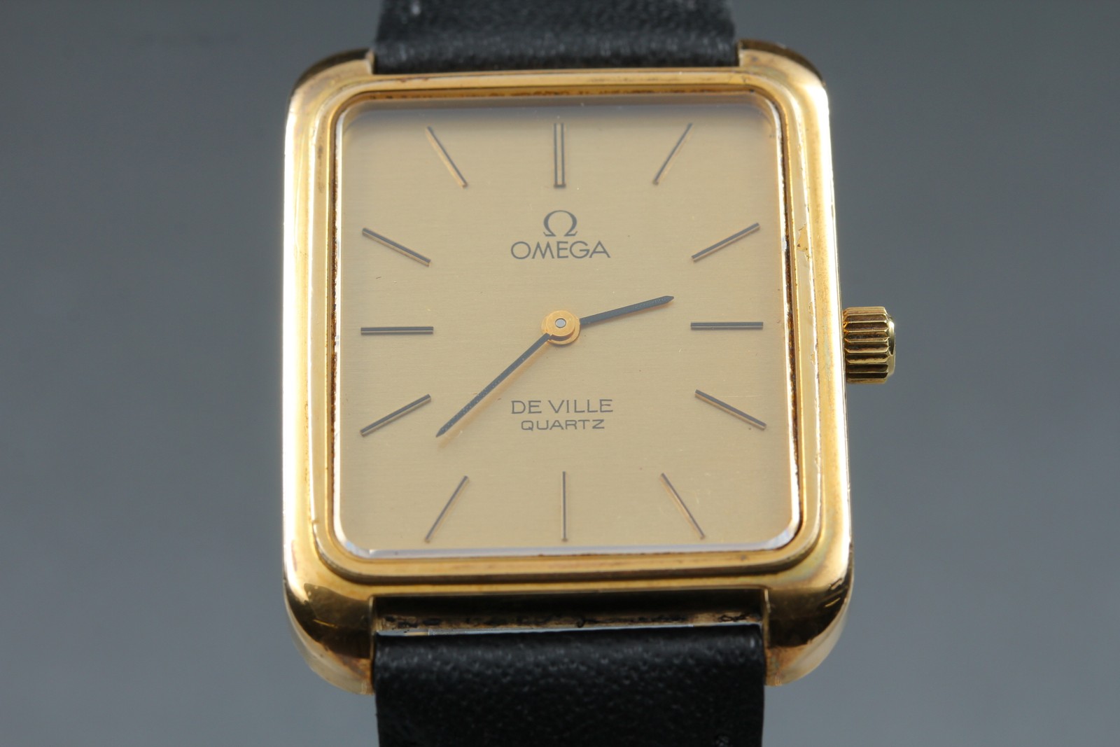 1978 OMEGA De Ville Cal.1330 Quartz Push Gold Tank 29mm Mens Vintage [Exc+5]