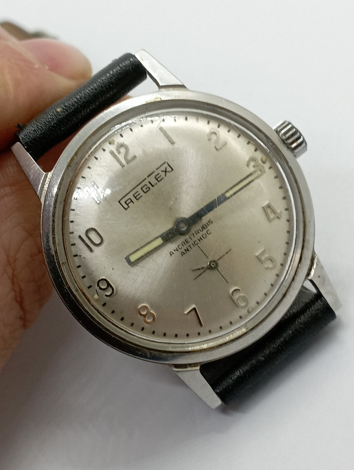 Vintage REGLEX ANCRE Cal. Cupillard 233-60 Watch Working Well ALL S. STEEL