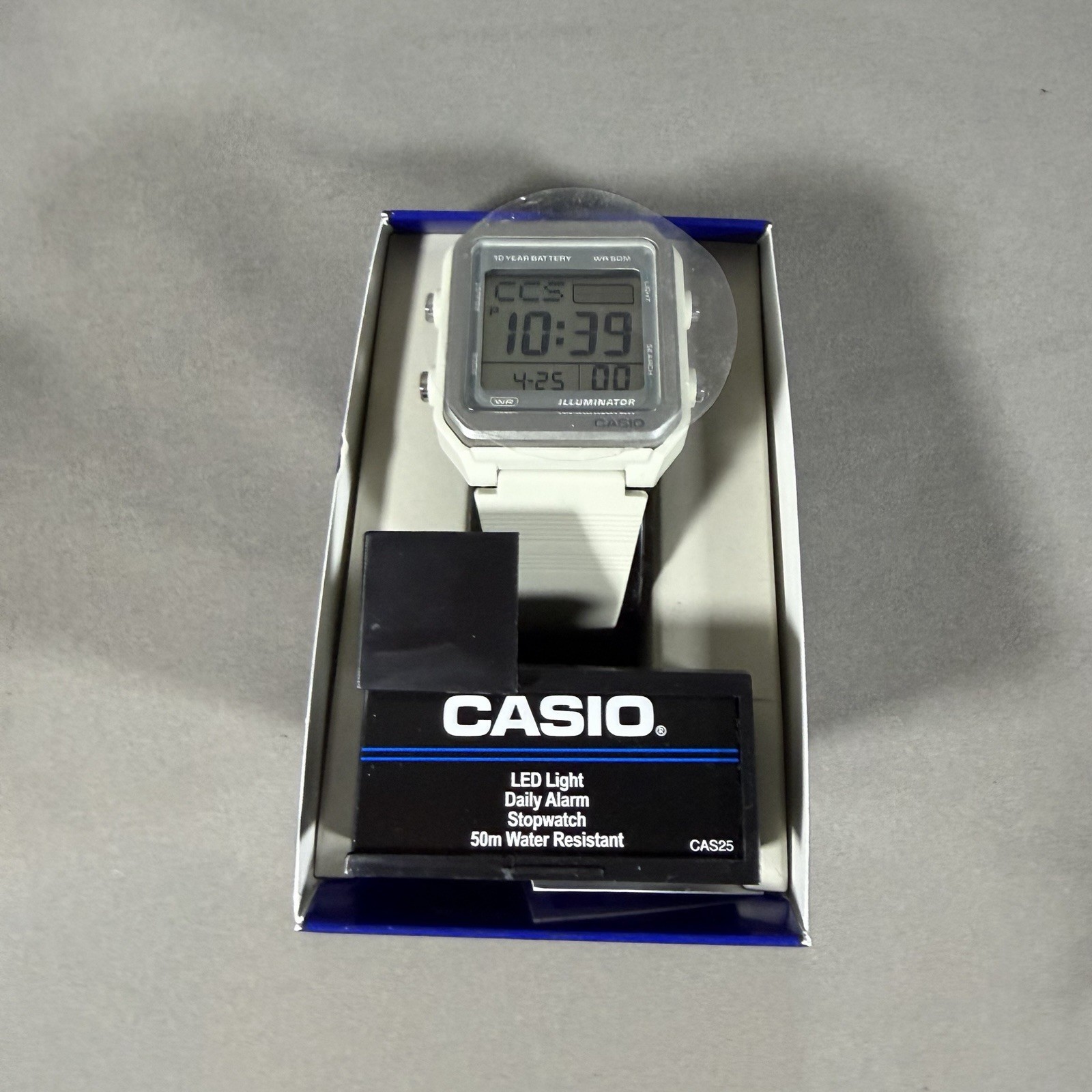 Casio Collection Standard W221H-1AV Ivory 10-year Battery Flash Alert World Time