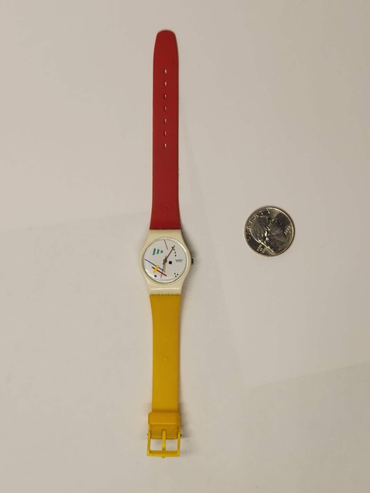 Vintage Swatch Watch Vasily model (LW111) 80s Style Geometric Vtg