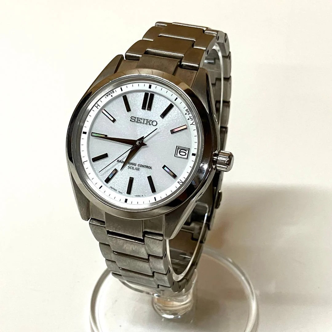 Seiko E176 Brightz 7b24-0bh0 Radio Solar Mens Watch 1.54in