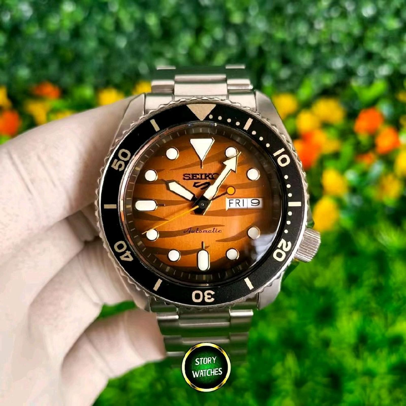 Rare SEIKO 5 Sports SRPL45K1 Automatic Watch Indonesia LIMITED Edition Tiger Day