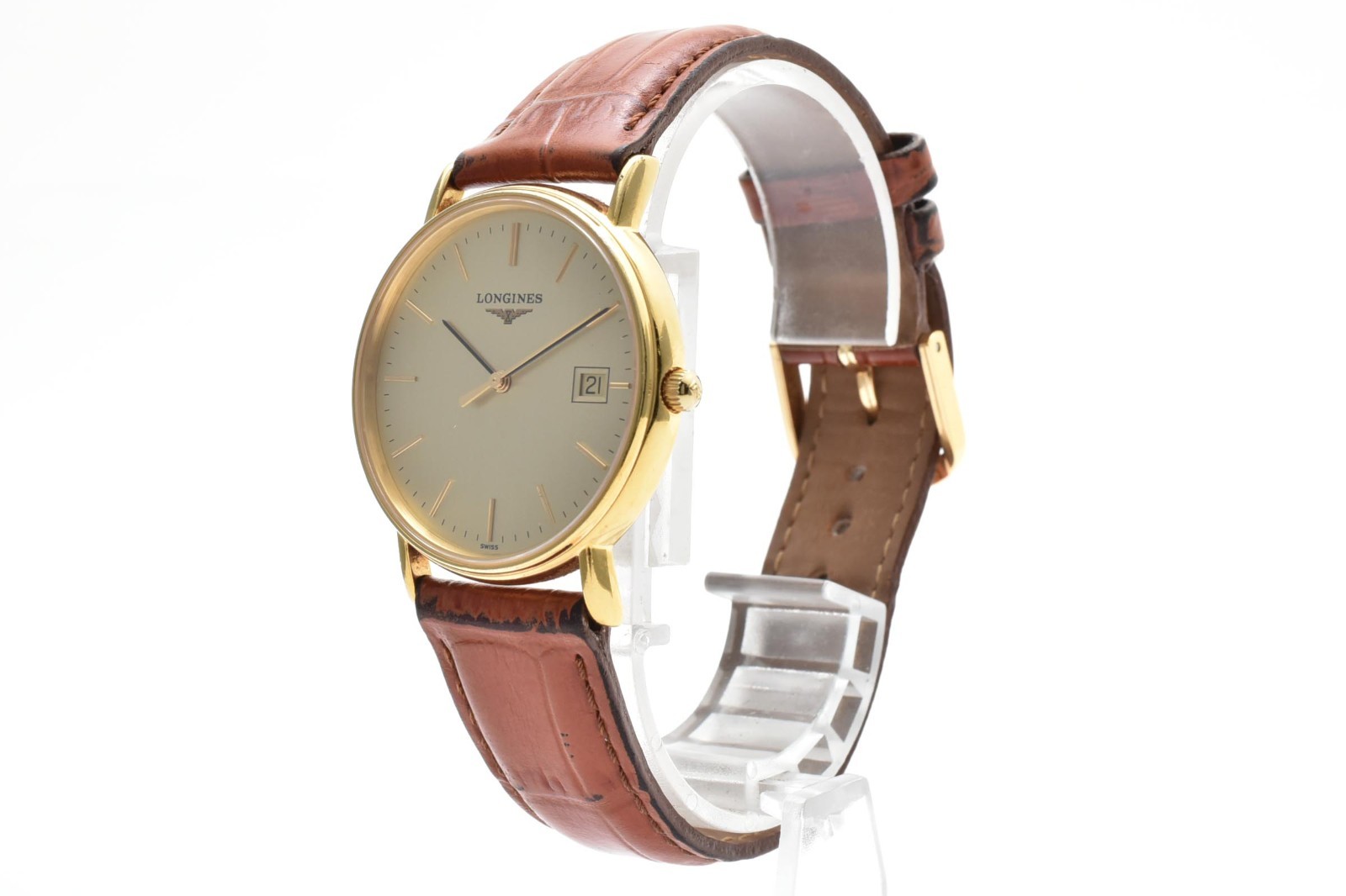 ▶️ LONGINES Grandes Classiques L4.720.2 Quartz Gold Date 33mm Men’s Watch Swiss