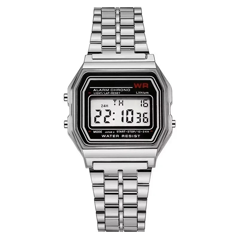 F-91W-1 Men’s 2025 Digital Silver Steel Watch Classic Alarm Light Waterproof