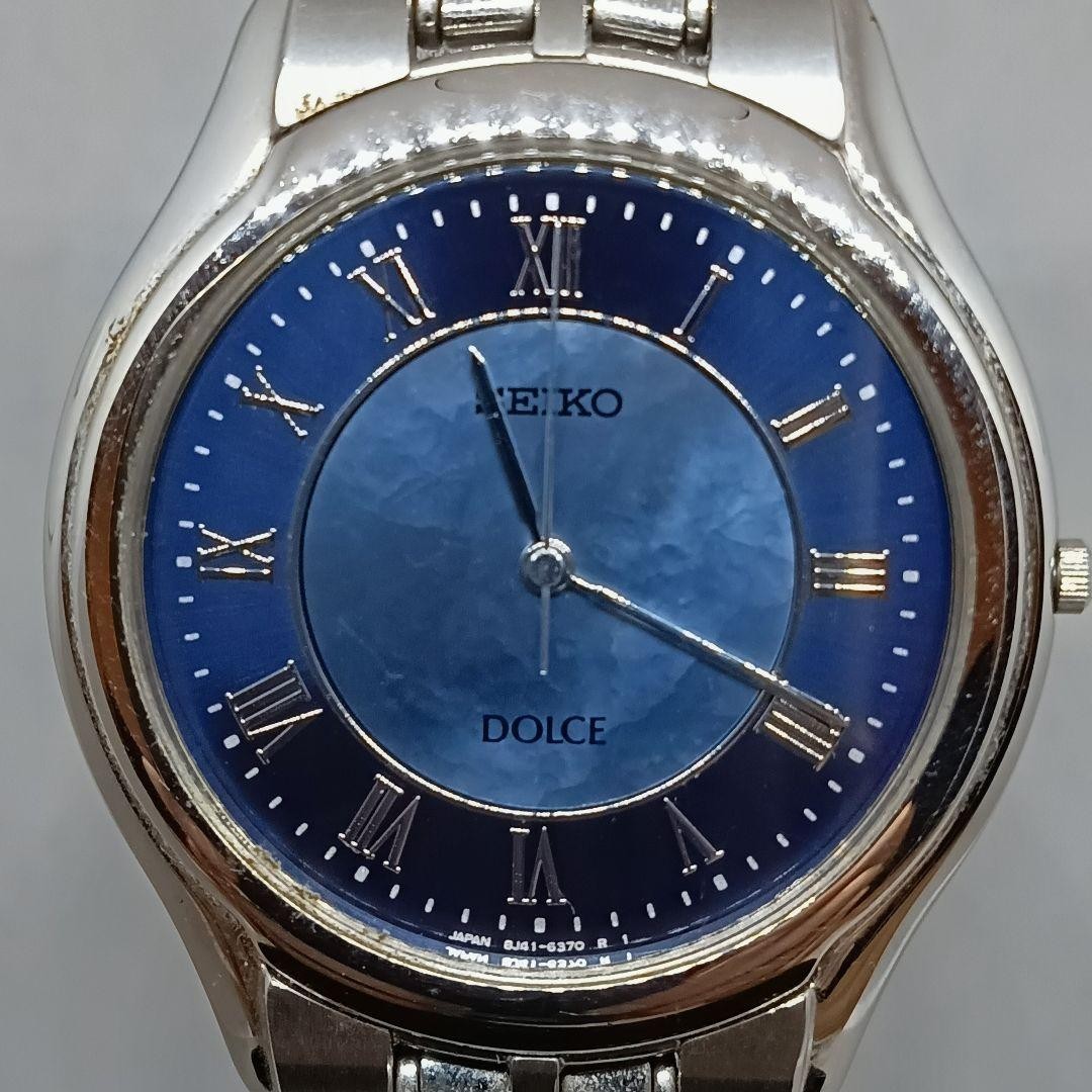 Seiko J41-6030 8J41-6030 2605-0029 Quartz Mens Wristwatch Navy Dial 26.4mm 19cm
