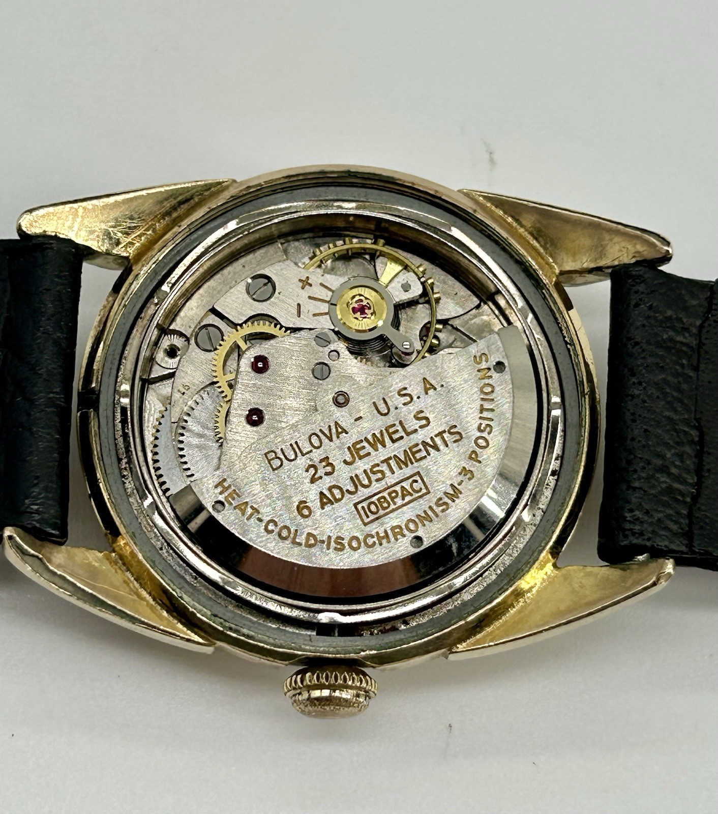 1957 Bulova 23 “A” Selfwinding Black Starburst Dial 23J Auto 10BPAC 30.9mm