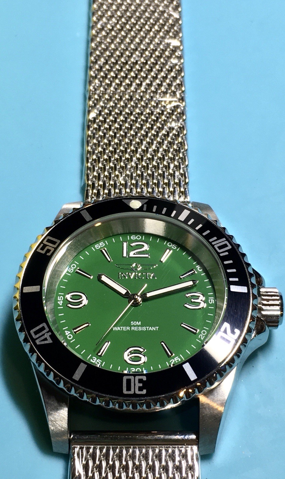 INVICTA PRO DIVER GREEN FATHOMS STYLE NO DATE ALPHA NUMERIC 40MM QUARTZ CUSTOM