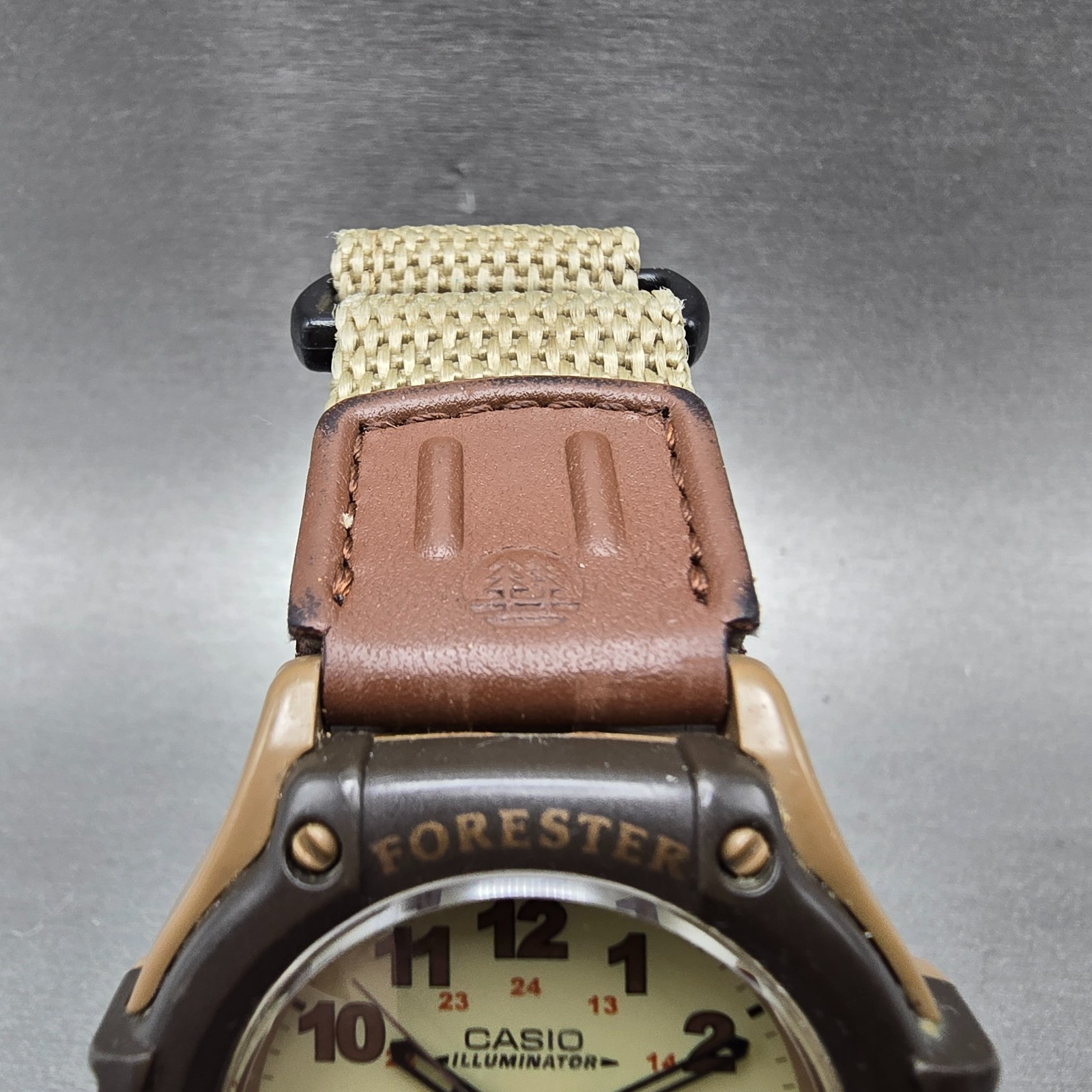 Casio FT-500 Watch Men 42mm Analog Digital Cream Dial Brown Case New Battery SRT