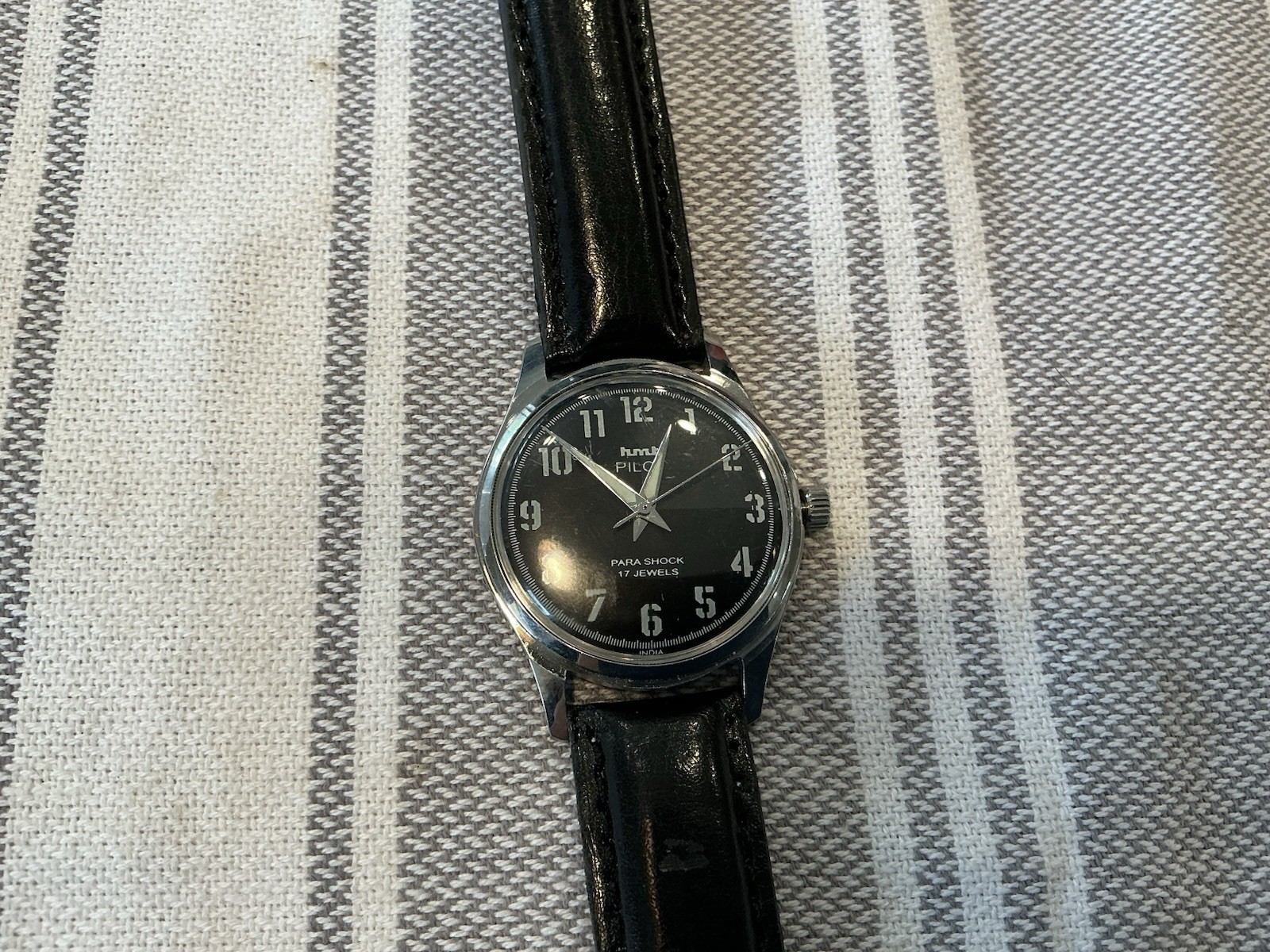 Rare HMT Pilot Men’s Watch Hand Winding Mechanical 1980s Vintage Made in India