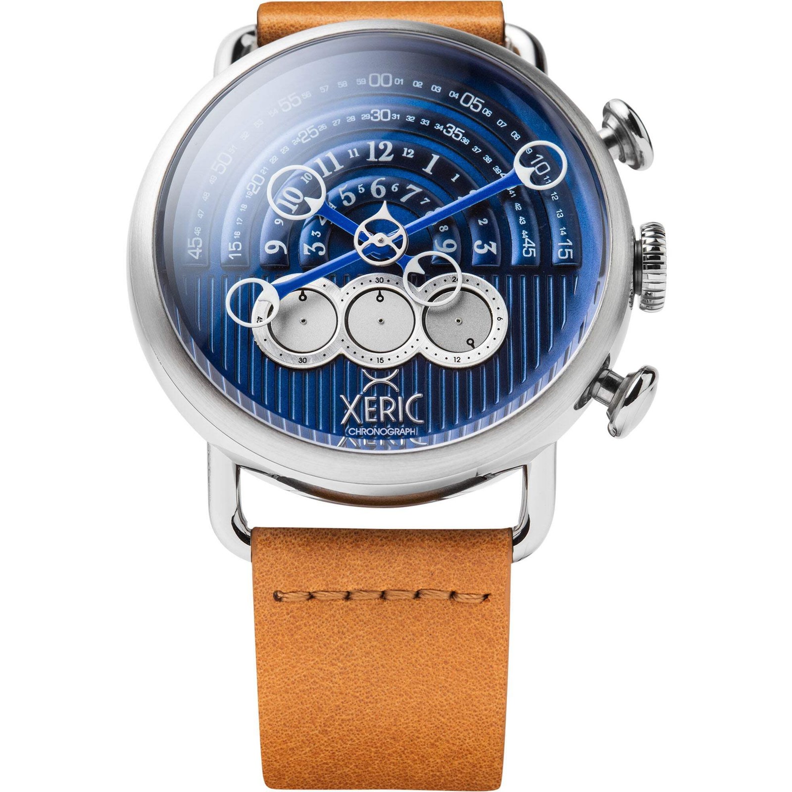 Xeric Halograph Chrono Sapphire Silver Navy Watch – Brand New
