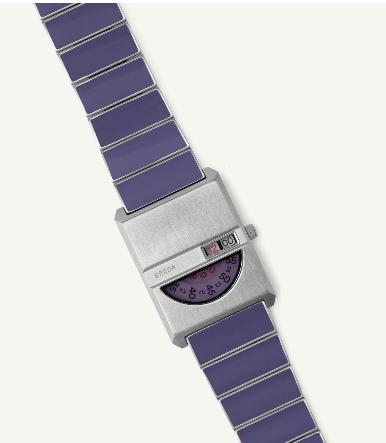 Breda Pulse Tandem Stainless Steel Bracelet Watch, 26mm light Blue/purple