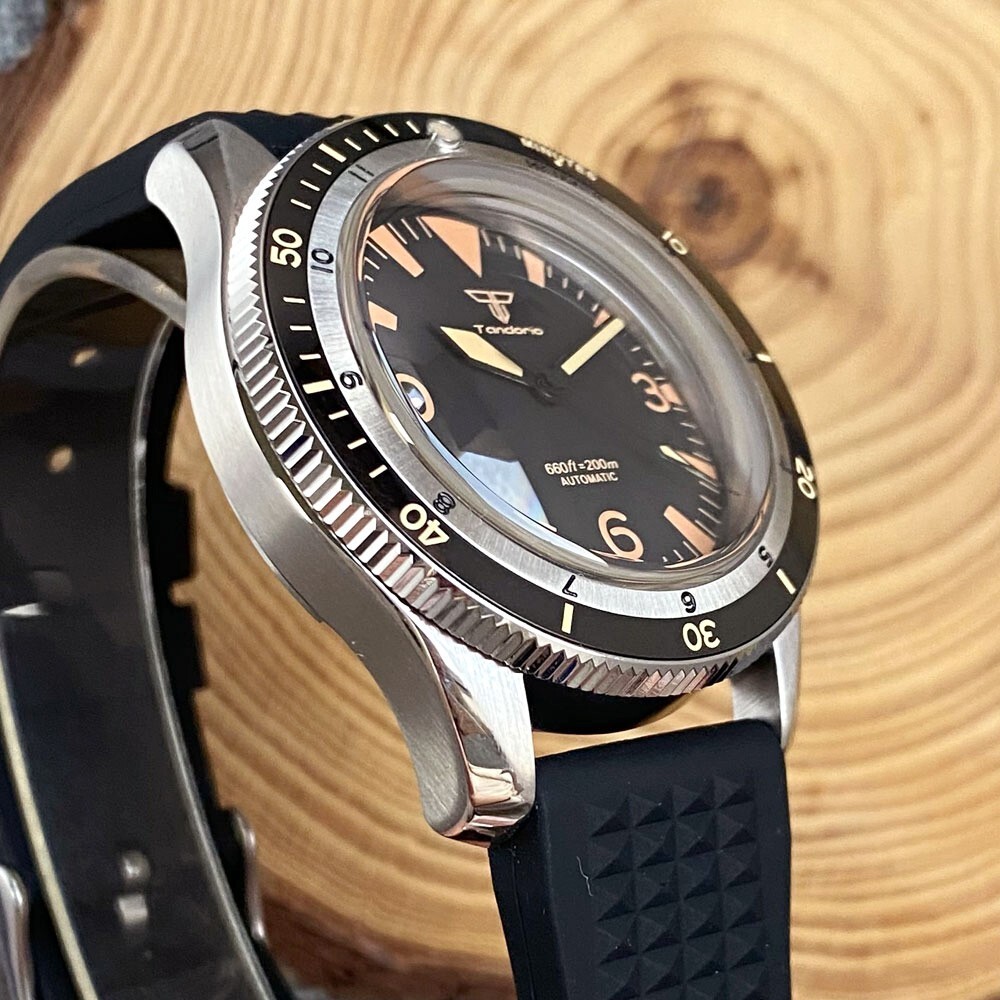 Tandorio 40mm Vintage 200m Diving Watch For Men Sapphire Glass Japan NH35A Lume