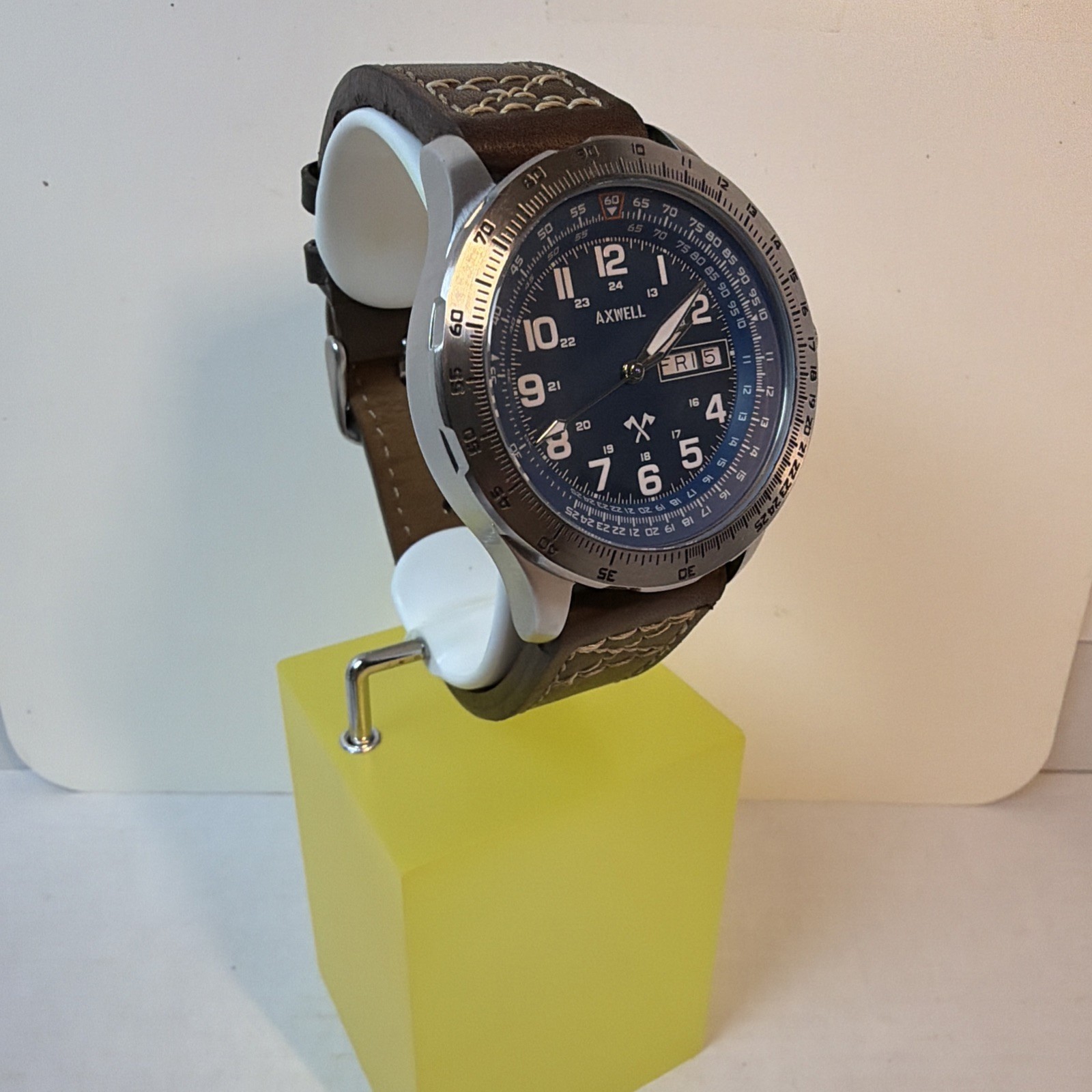 Axwell Blazer Leather Strap Watch – Brown/Navy + Additional Blue Leather Strap!!