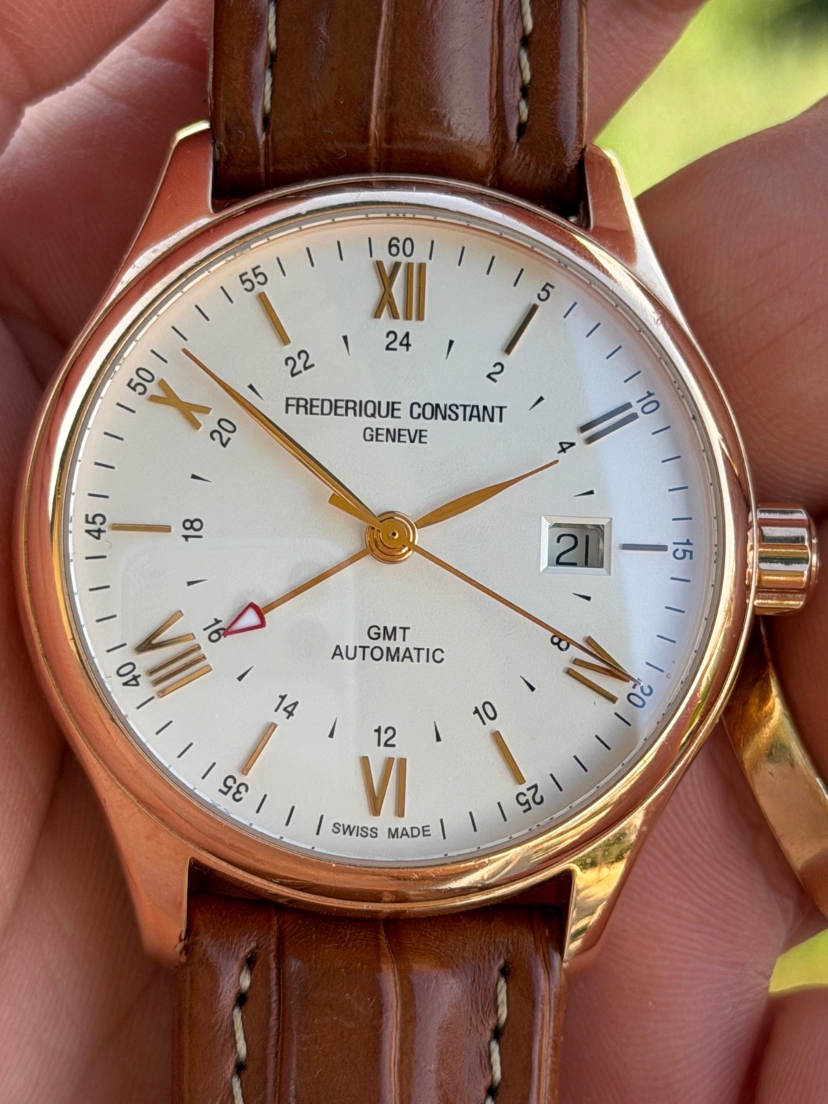 Frederique Constant Classics Automatic GMT FC-350X5B4/6 PVD Rose Gold 42 mm