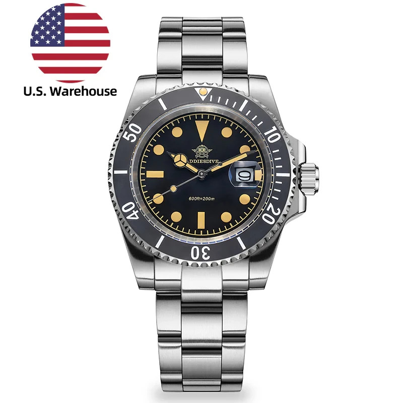 41MM ADDIESDIVE Quartz Mens Watch Diver 200M Waterproof Luminous Stainless NEW