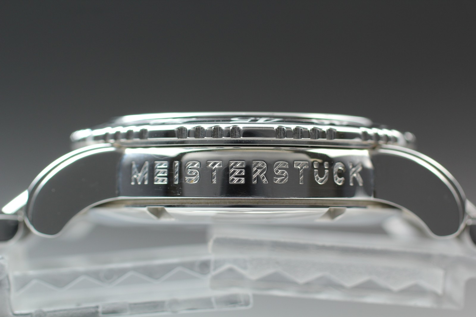 [ w/Box ] MONTBLANC Meisterstück 7037 Black Quartz Date SS Swiss Made Mens Watch