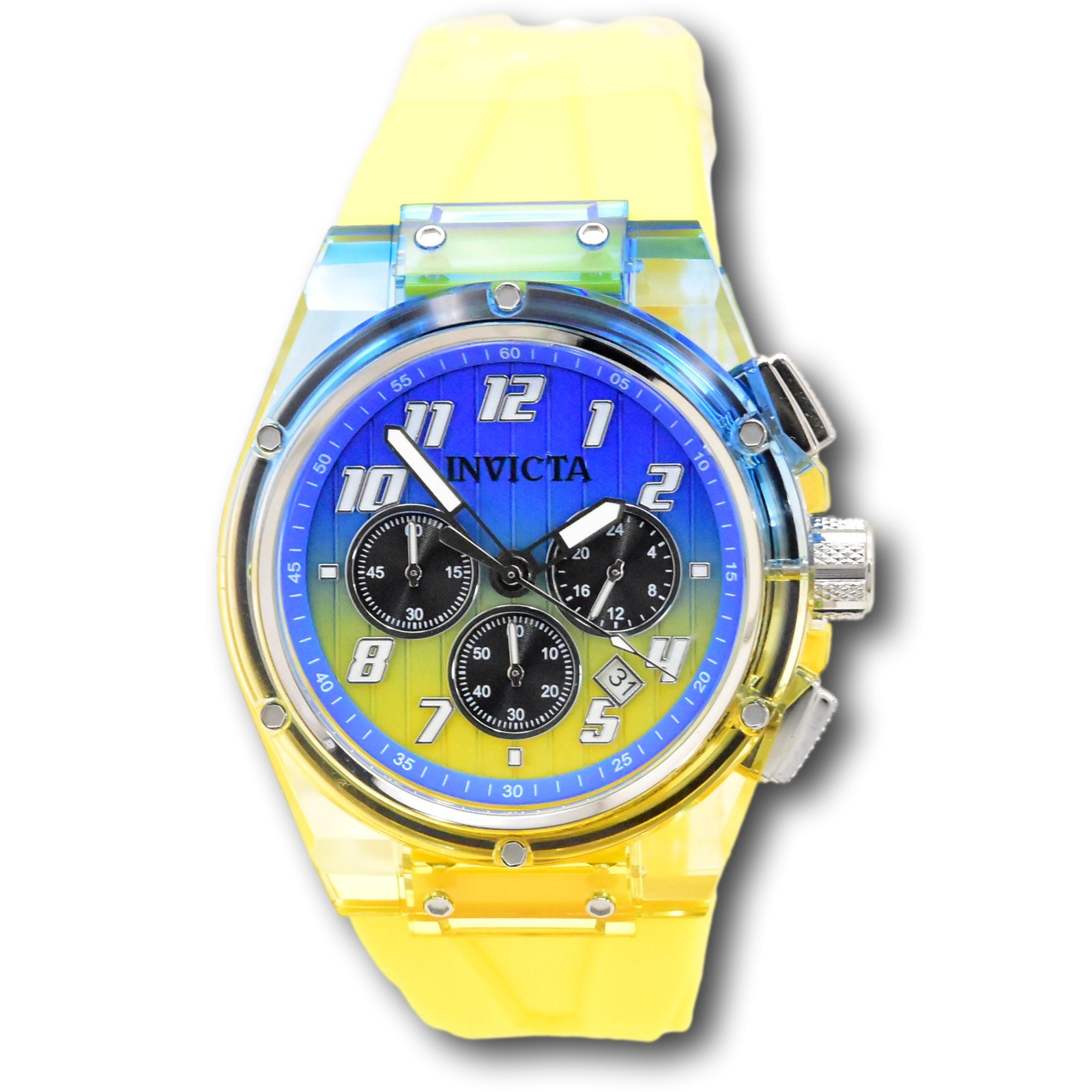 Invicta S1 Rally Prism Color Flip Men’s 44mm Blue to Yellow Chrono Watch 47348