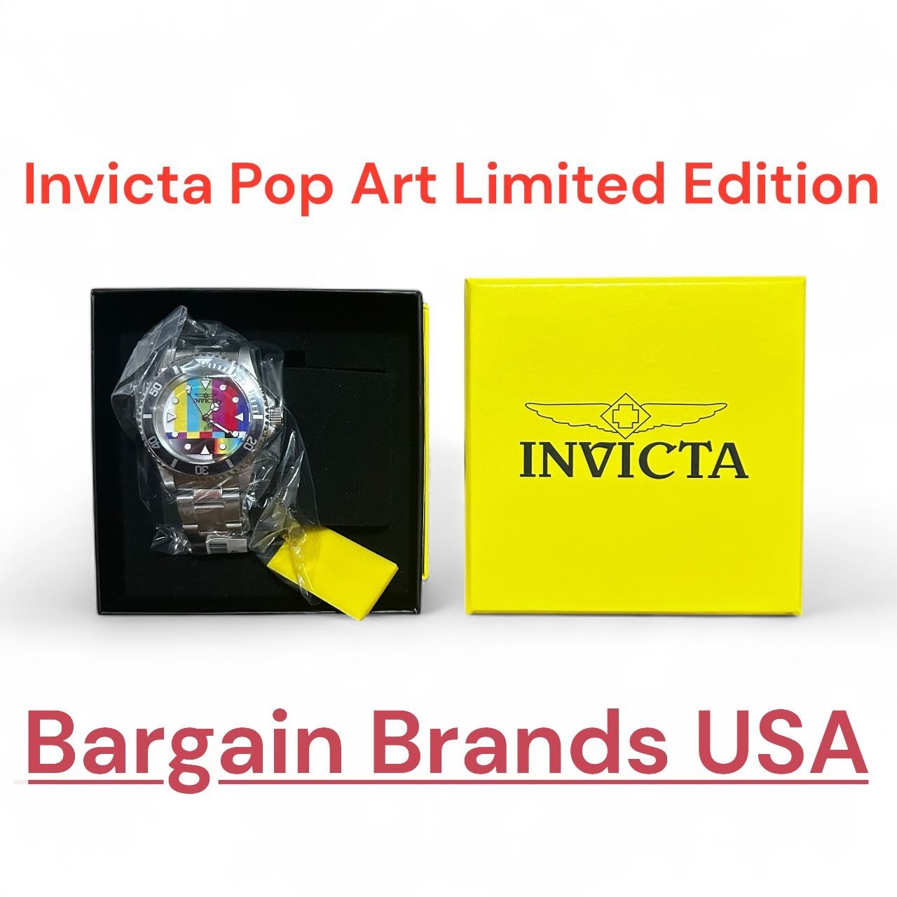 Invicta Pop Art Limited Editions Multi-Color Dial Black bezel Men’s Watch 49061