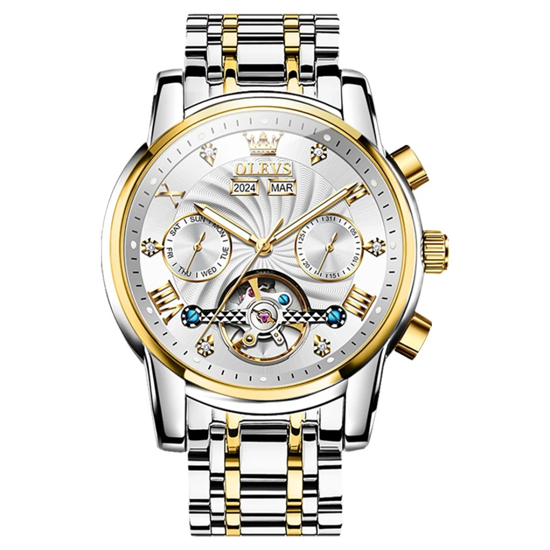 Automatic Mechanical Watch Waterproof Luxury Dial Strap Men Men’s