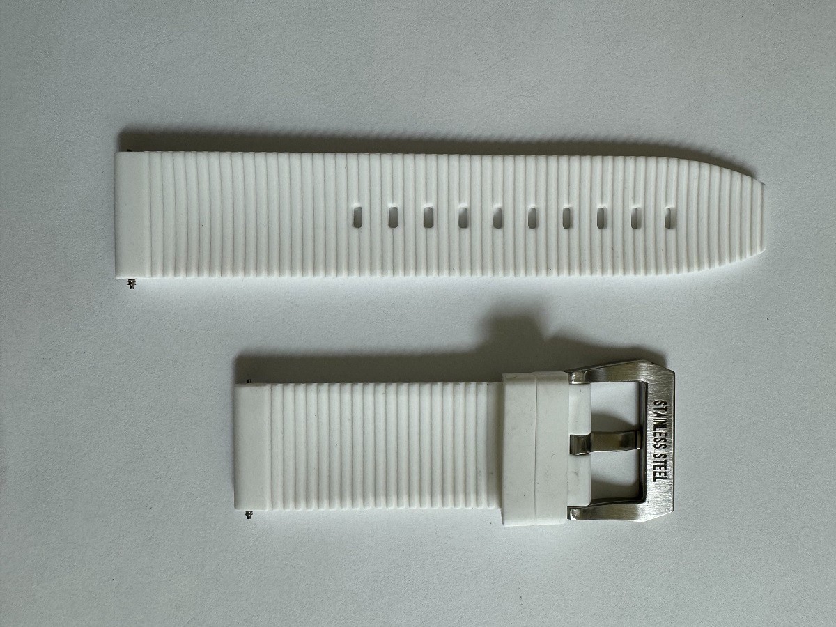 Man’s Swiss Legend Silicone/Rubber White watch band strap 24mm