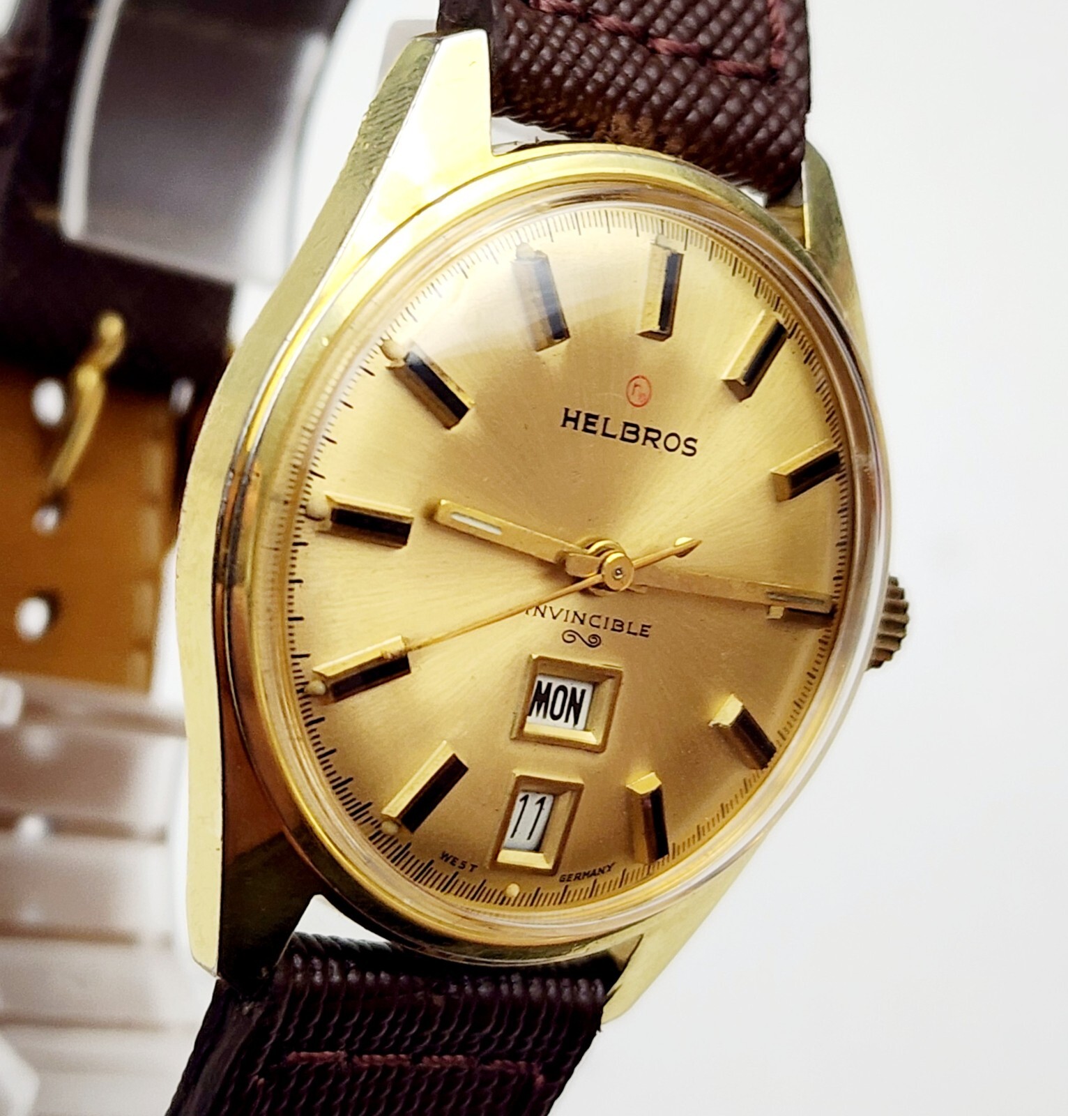 Men’s WEST GERMANY Vintage 70’s Watch HELBROS Cal.PUW 460. Manual Wind