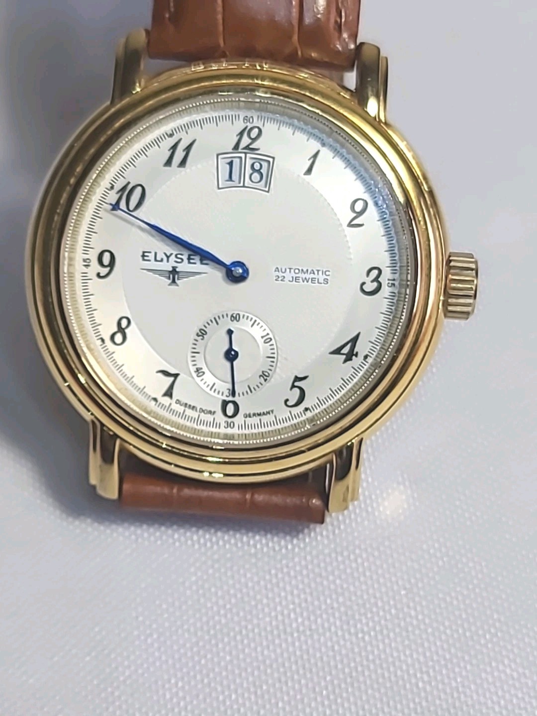Elysee Düsseldorf Germany 80252G Chronograph Quartz Watch White/Cream Date