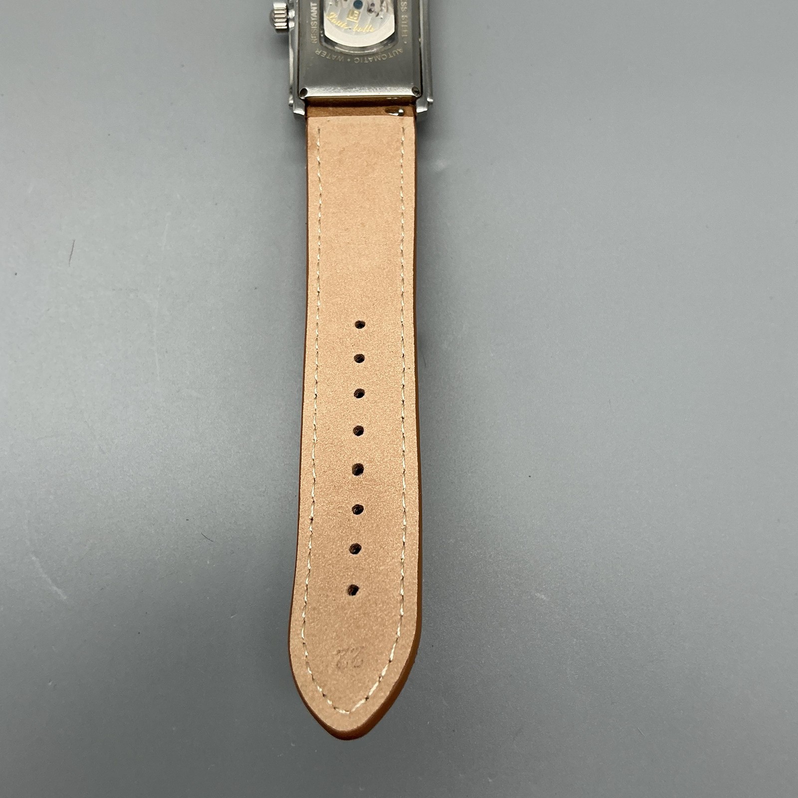 Louis Bolle A-5018-780 Mens Watch 27mm Day Night Date Tank Leather Automatic