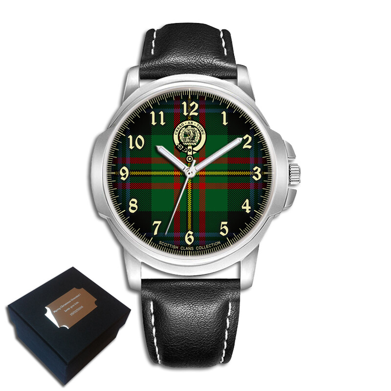MACLAREN SCOTTISH CLAN TARTAN WRIST WATCH BIRTHDAY ANNIVERSARY DAY GIFT ENGRAVED
