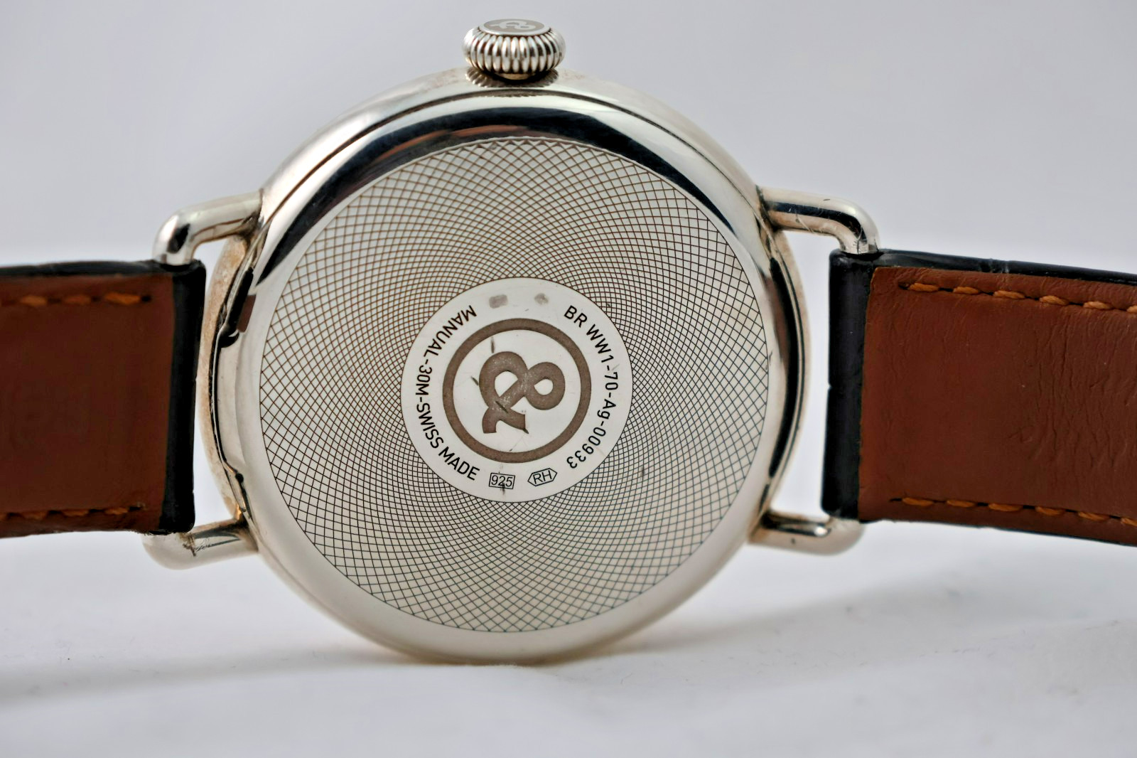 BELL & ROSS BRWW1 -70-AG 925 SILVER HAND WIND MANUAL WATCH ARGENTIUM SWISS