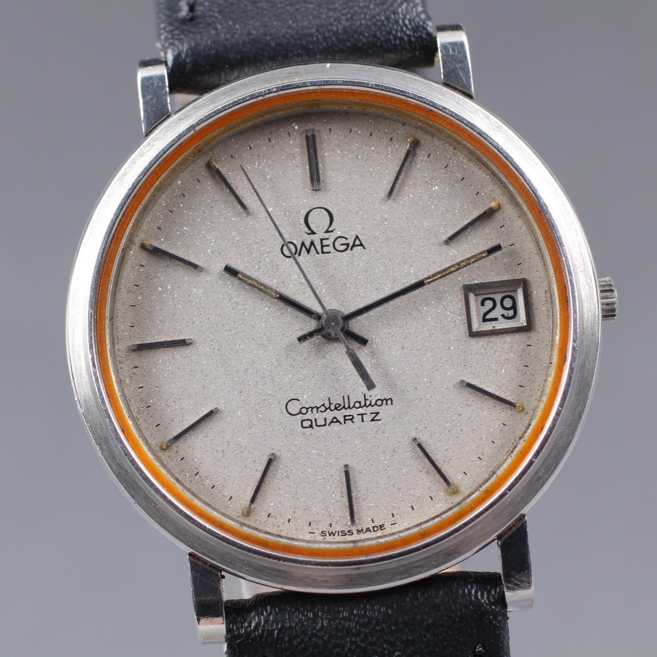 Vintage [N Mint] Omega Constellation Cal.1332 Silver Date Men’s Qz Watch JP U653