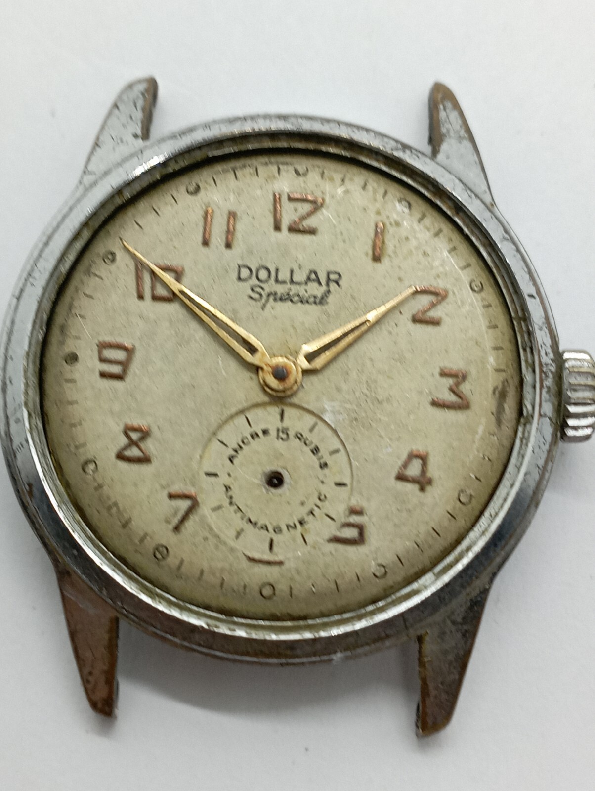 VINTAGE Dollar Special ANCRE 15 Jewels Cal. Cupillard 233 RARE working Well Stem