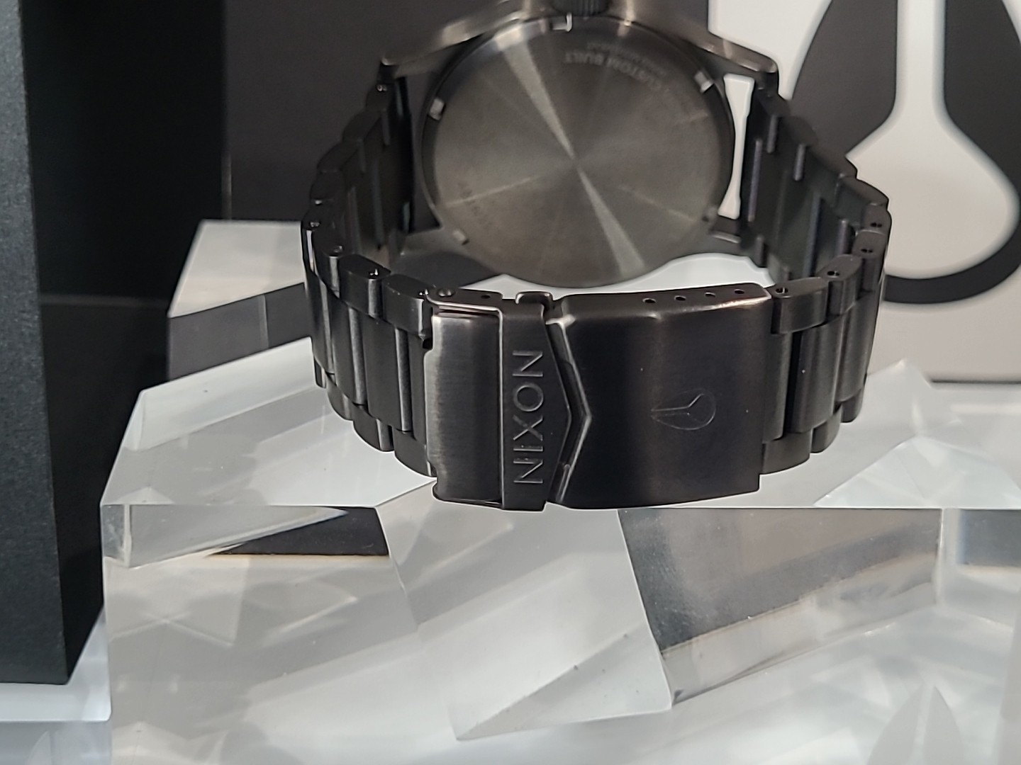 CUSTOM Nixon Sentry Quartz Watch Black Brushed/ Turquoise A105-2800.