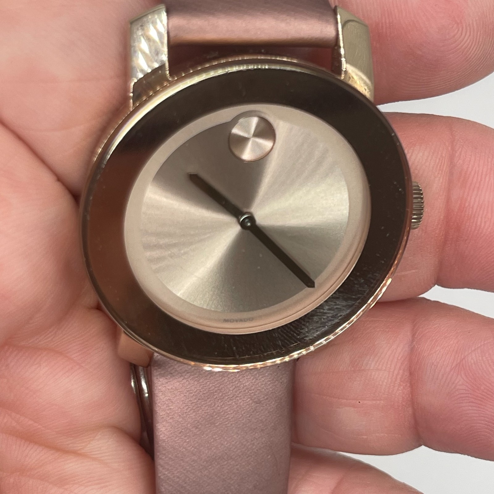 Movado BOLD Women’s Swiss Watch Rose Gold Pink Leather Strap MB.01.3.34.6267