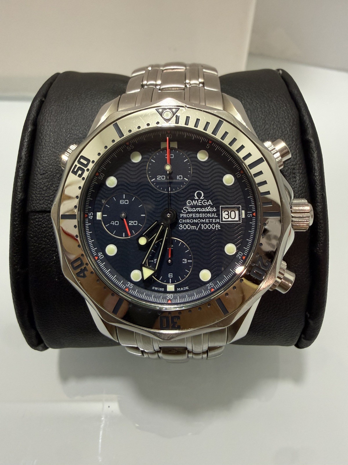 Omega Seamaster Professional 300M Chronograph Automatic Blue Wave Dial Watch
