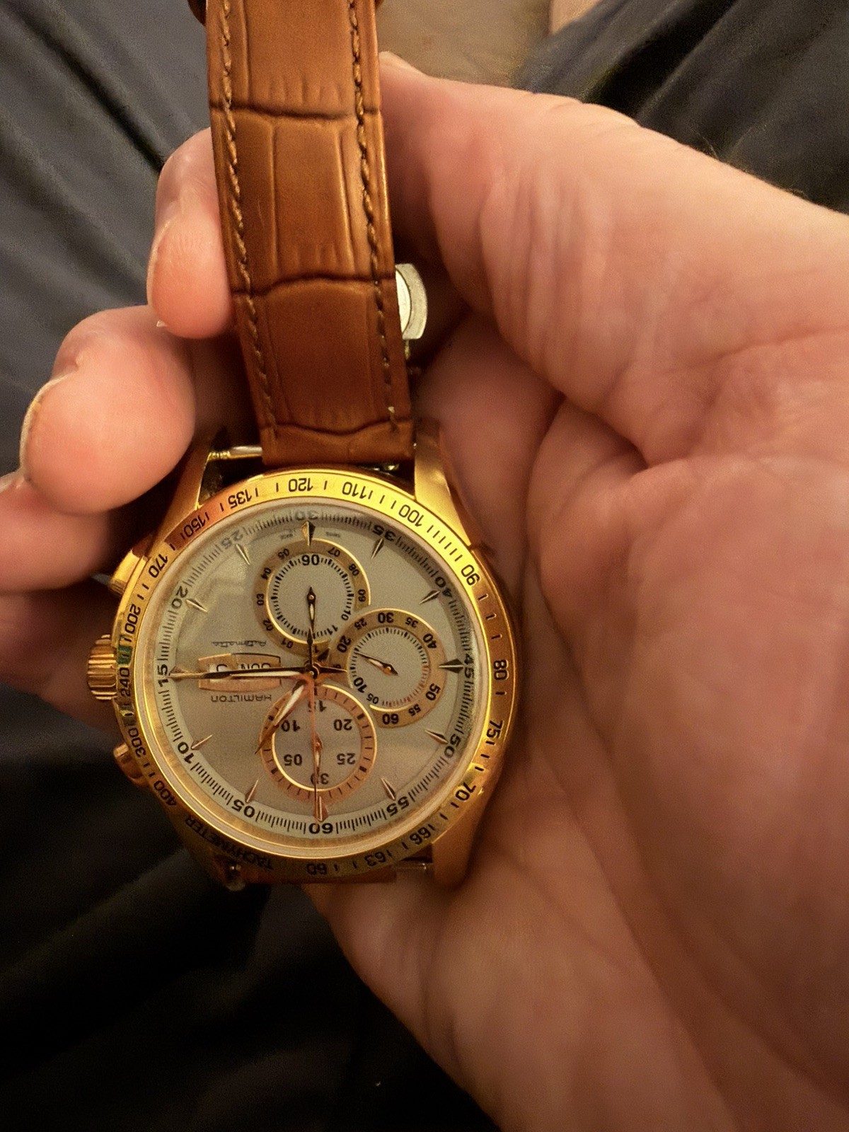 Hamilton Jazzmaster Lord Hamilton Auto Chrono Yellow Gold PVD Stainless Steel