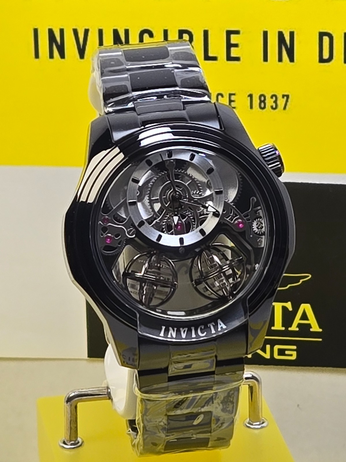 Invicta Specialty Twin-Axis Men’s Watch Skeleton Dial- 46mm Black NEW!