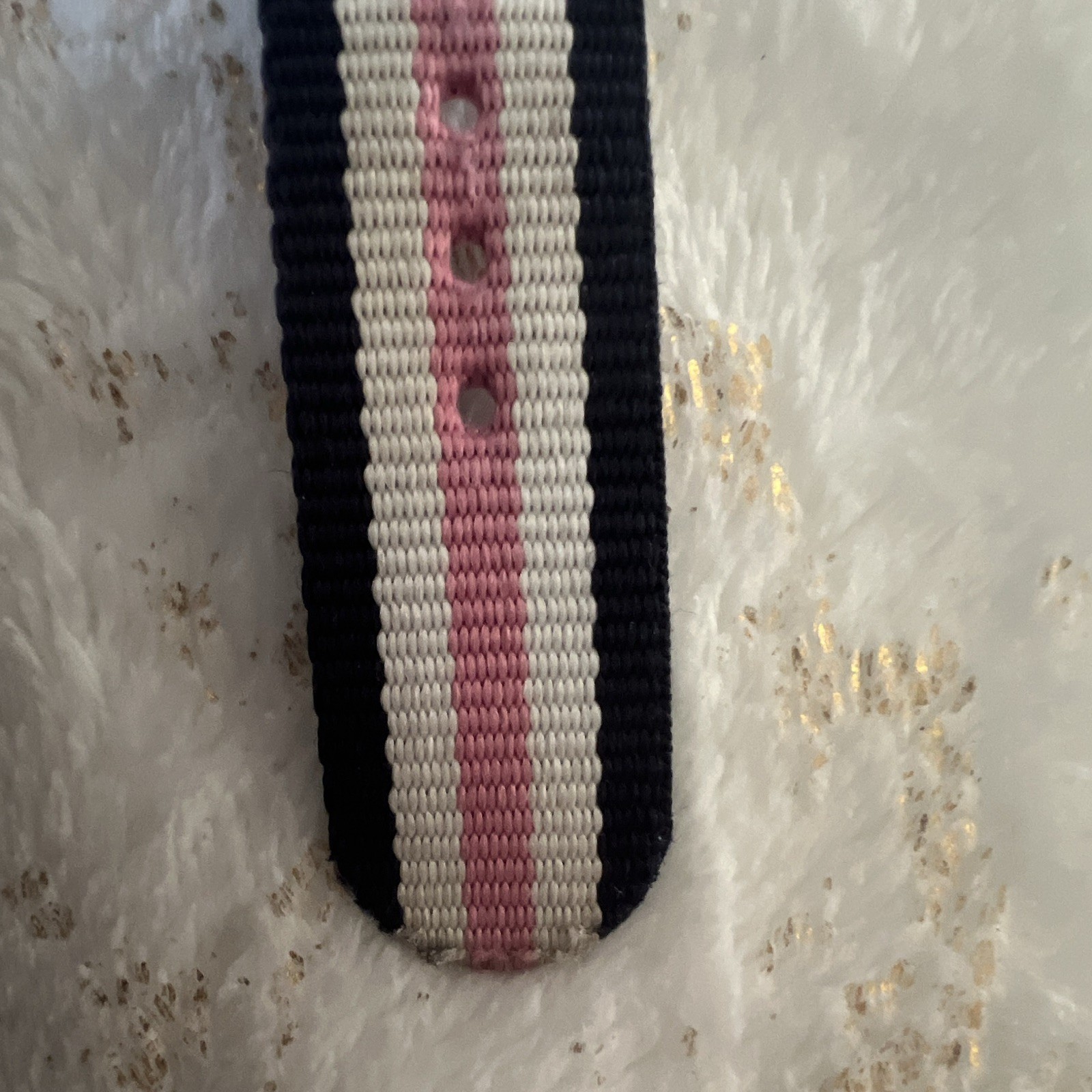 Daniel Wellington 40mm Quartz White Dial Gold SS Nylon Strap Blue/White/Pink