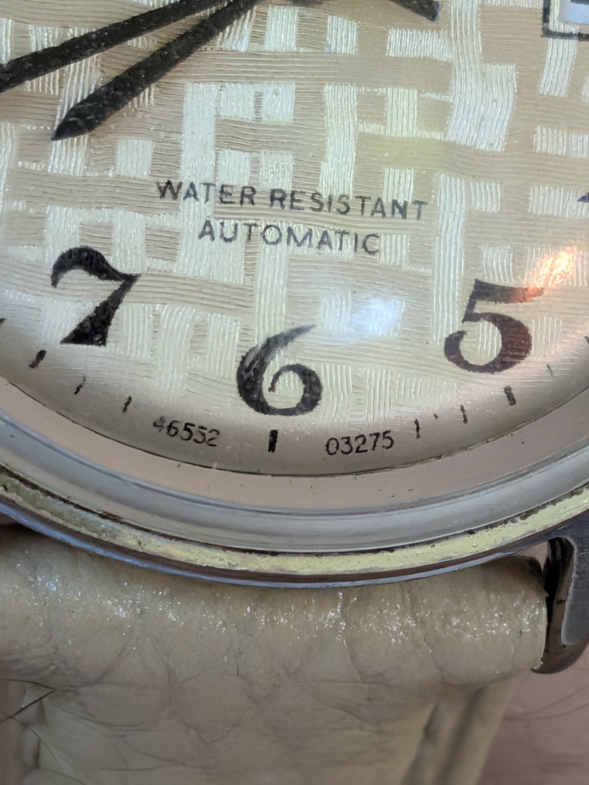 Vintage 1975 Timex Viscount Automatic Watch 35mm Rare Textured Linen Dial Works