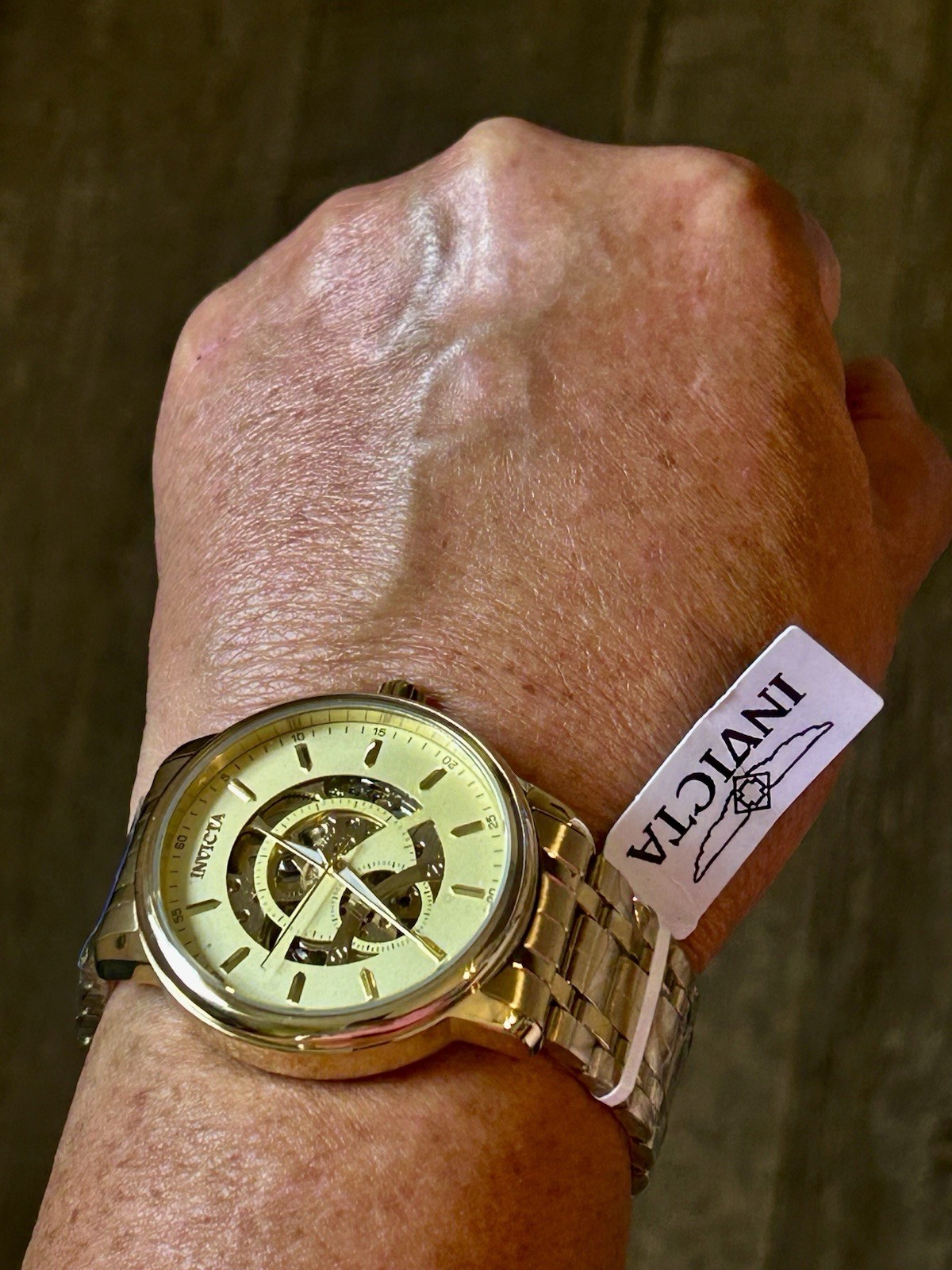 Objet D Art Automatic, Invicta 42.5mm, WR 30m, 8.5”, New/Box/3yr Warranty, Gold