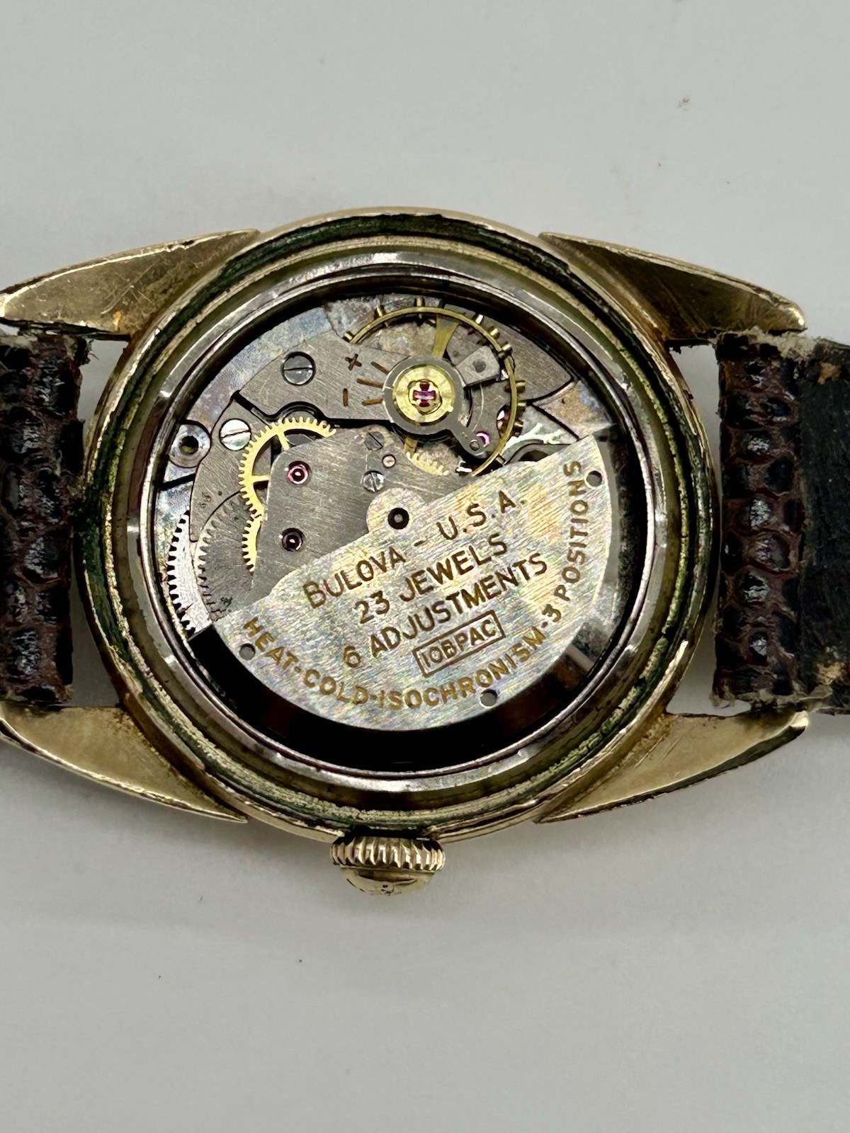 1957 Bulova 23 Jewel Self-Winding Automatic 10BPAC Sunburst Dial 31.4mm Runs