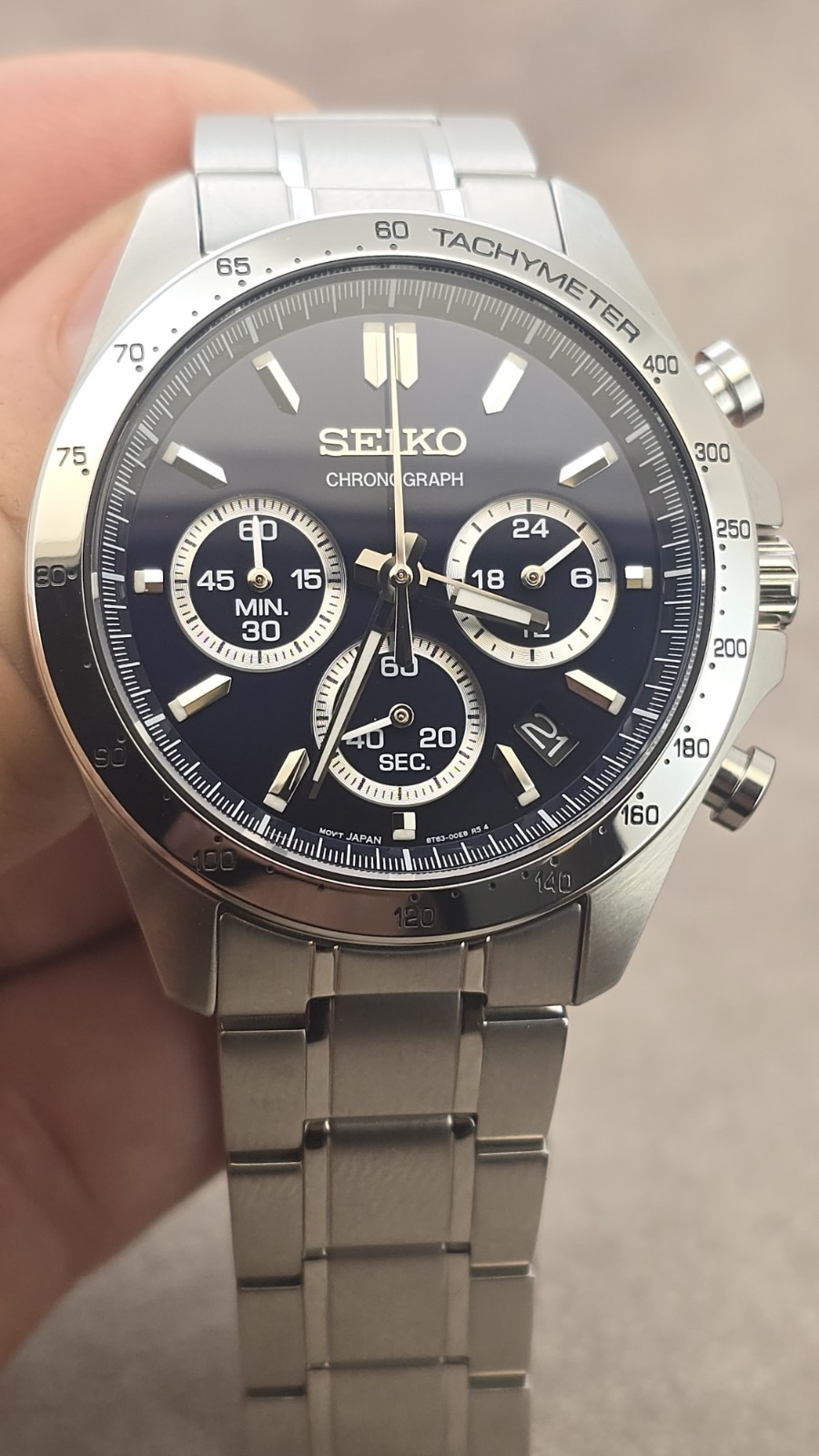 JDM Seiko Men’s Spirit Navy Blue Watch SBTR011 Stainless Steel