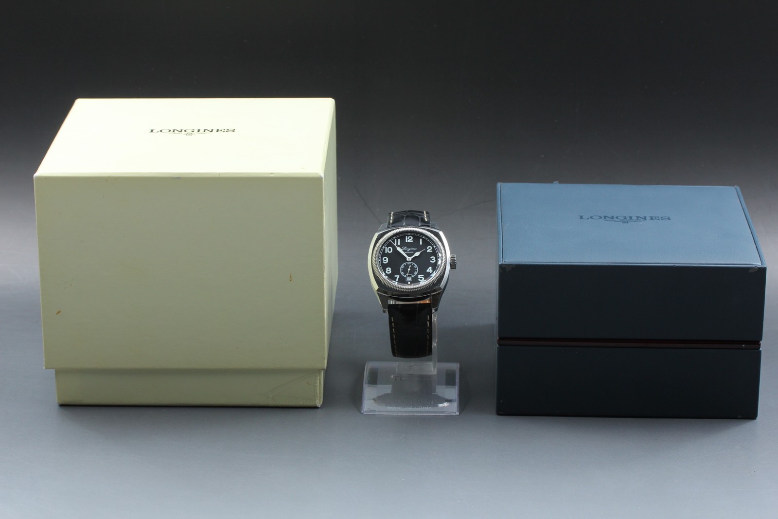 Rare *Near MINT Box* Longines L2.794.4 Heritage 1935 Black Automatic Mens Watch