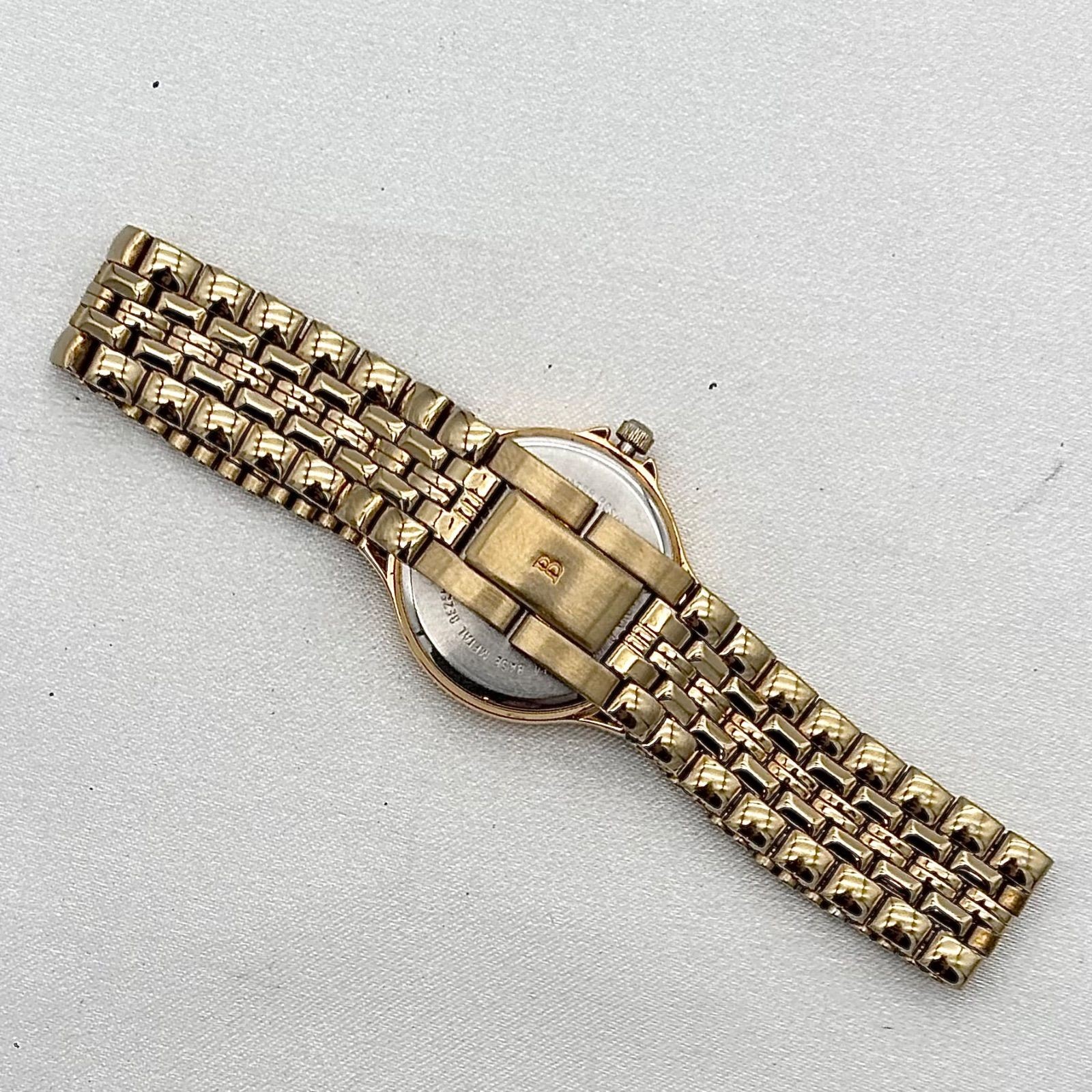 BULOVA 97P28 Vintage Quartz Analog Gold Dial Women Wristwatch