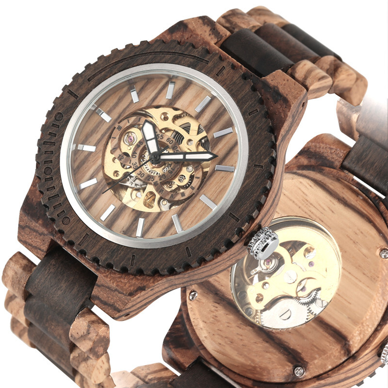 Modern Men’s Watch Casual Self-wind Mechanical Wrist Watches Adjustable Strap