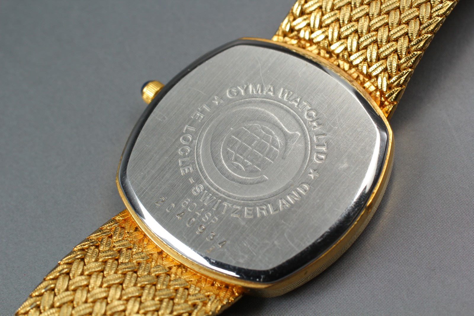[Near MINT] Cyma 604SP Gold Dial Diamond Markers 30mm Swiss Square Watch JAPAN