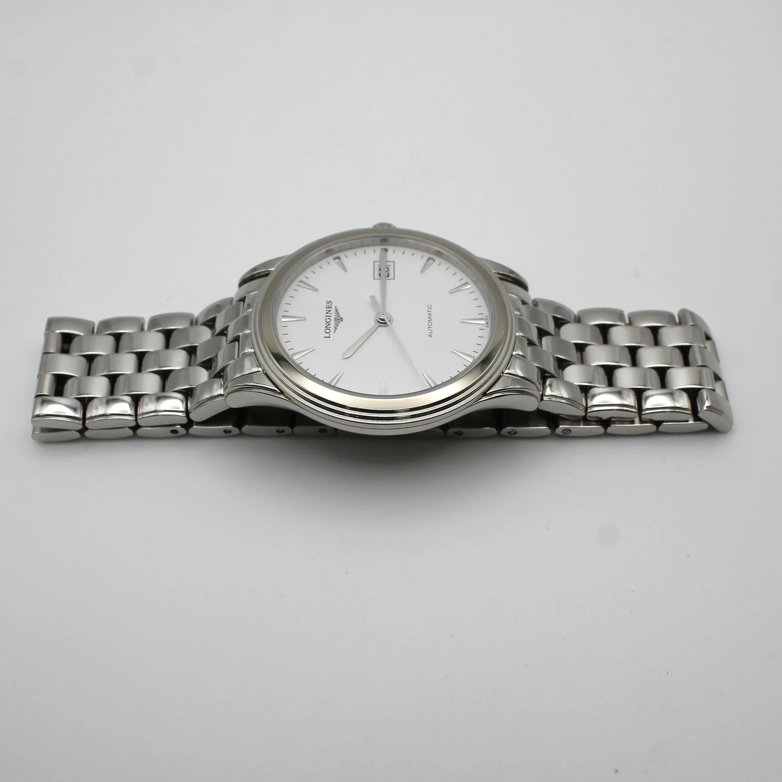 Longines Flagship 38.5mm Steel White Dial Automatic Mens Watch L4.974.4.12.6