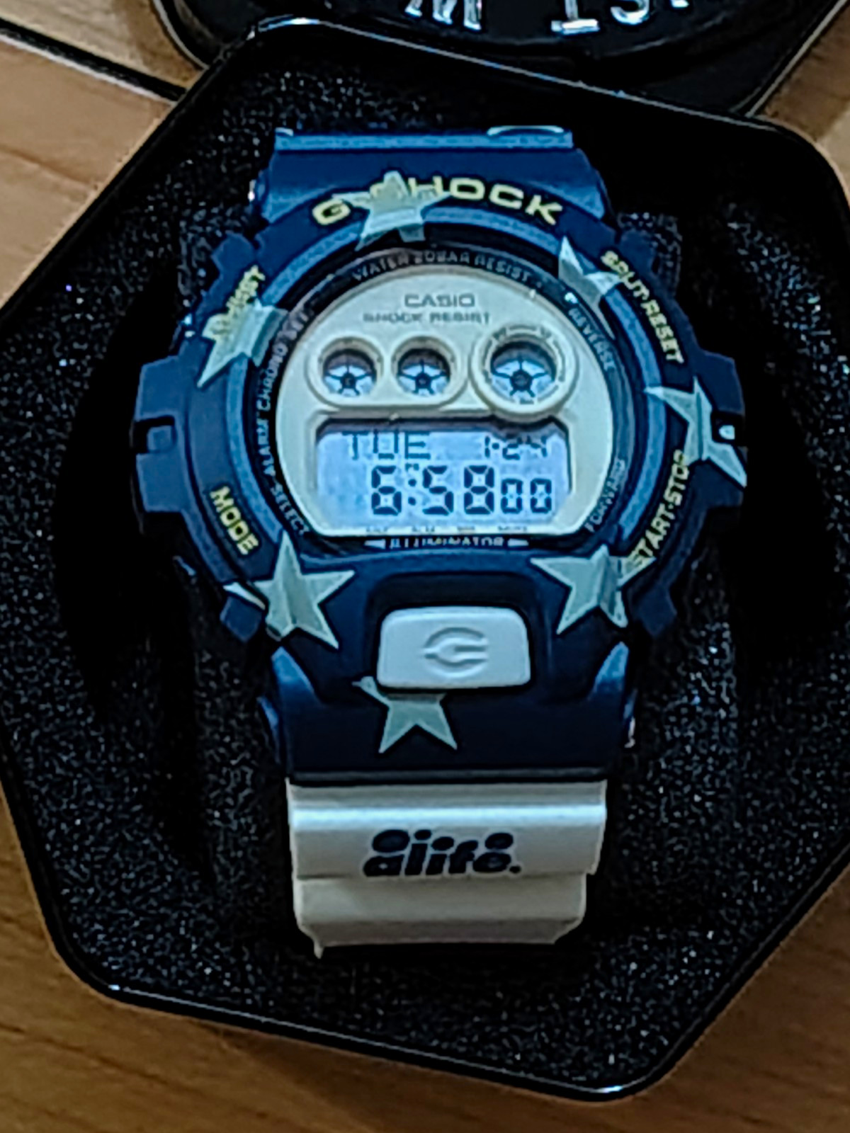 Casio G-SHOCK Digital Blue/White Star Resin Watch Shock Resistant Quartz w/ Box