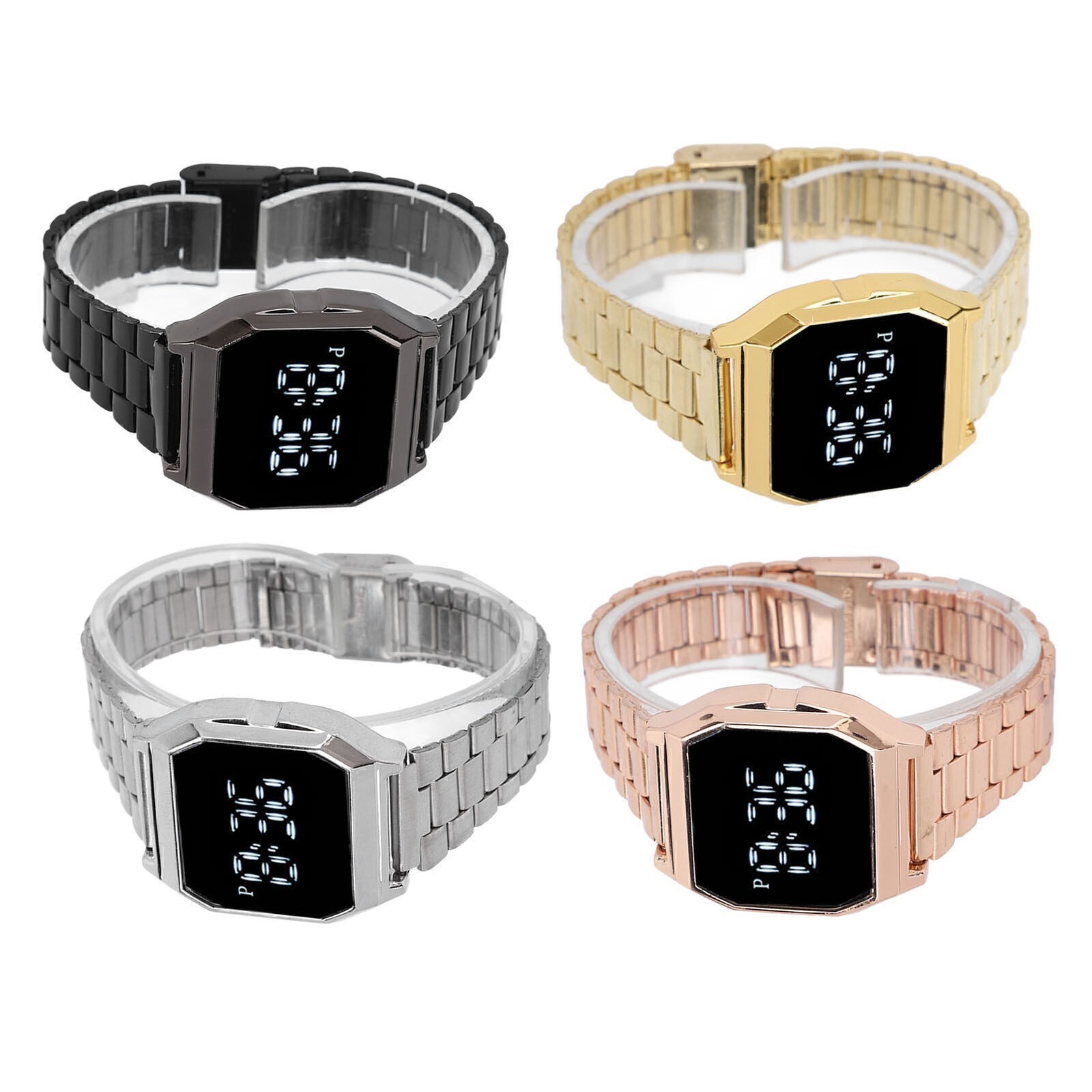 LED Watch for Student Tetragonum Digital Sports Watch with Folding Clasp Alarm