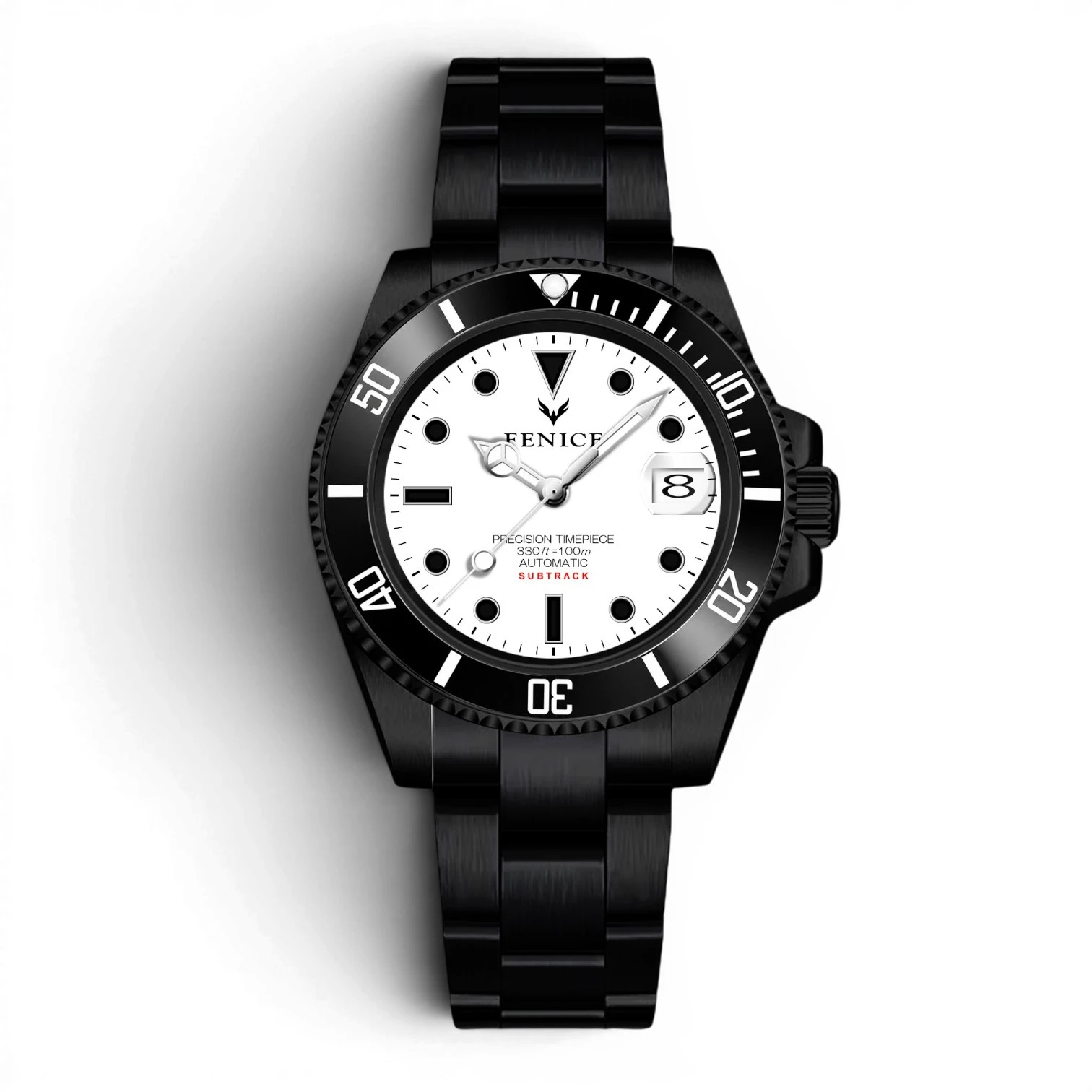 Fenice Subtrack Aurora Noir Automatic Watch 10ATM Miyota, Black, 40 mm