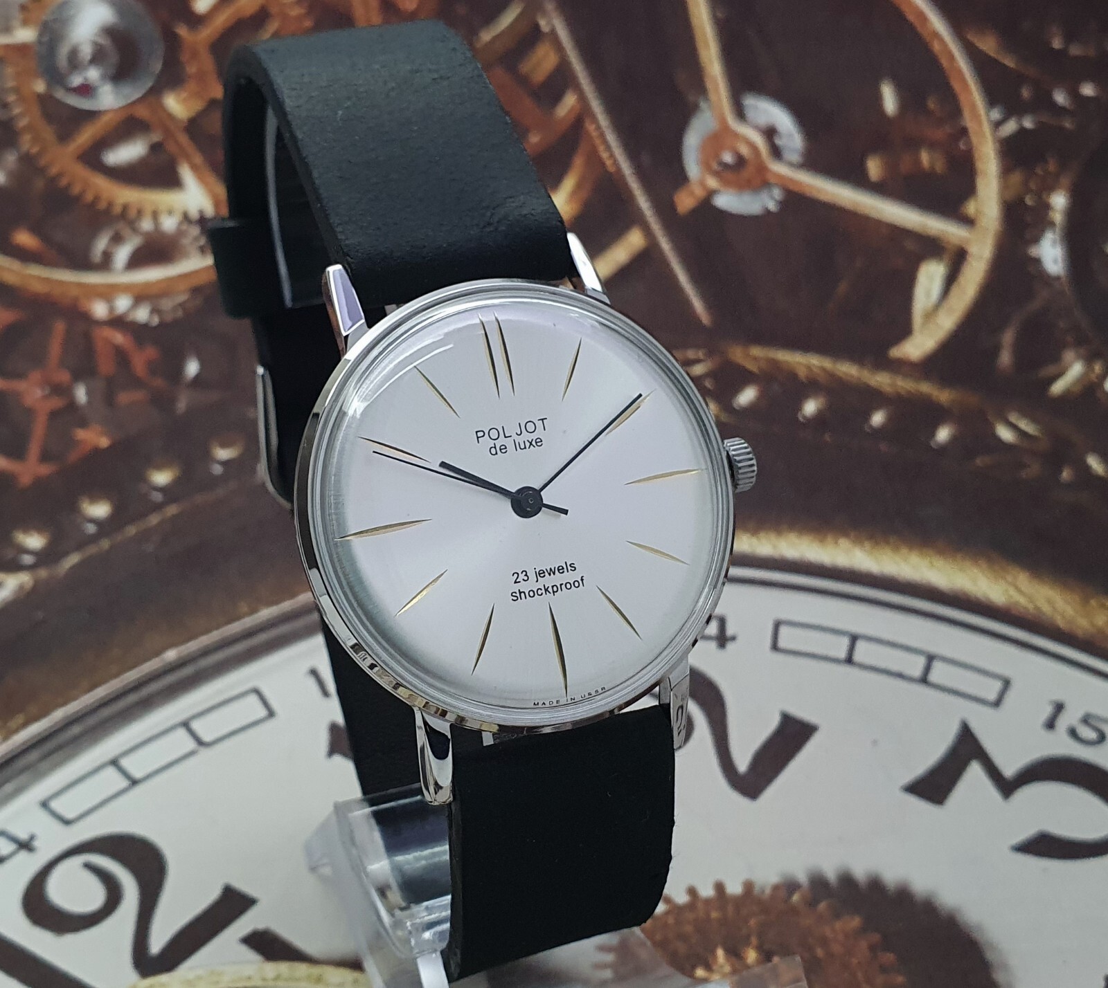 Vintage Watch USSR Poljot De LUXE Ultra SLIM 2209 Soviet Mechanical Wristwatch